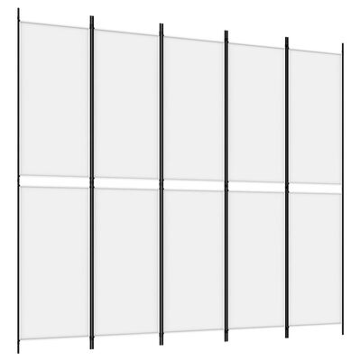 vidaXL 5-panels rumdeler 250x220 cm stof hvid