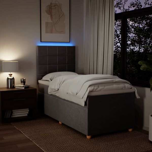 vidaXL kontinentalseng med madras 80x200 cm stof gr&aring;brun