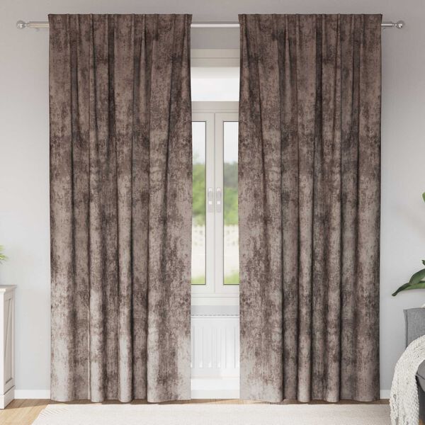 vidaXL Velour Gardiner 2 pcs Cappuccino 260 x 140 cm Fl&oslash;jl