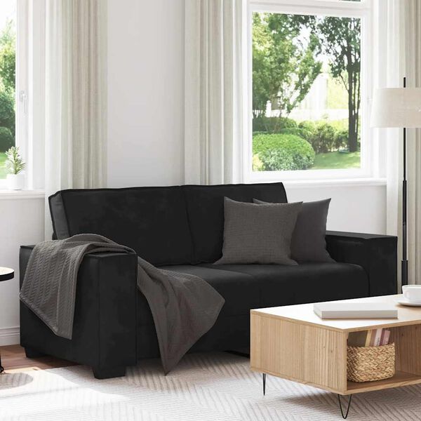vidaXL 2-personers sofa 180x78x84 cm fl&oslash;jl sort