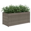 vidaXL plantekasse med hjul og 2 krukker 72x30x32 cm polyrattan gr&aring;
