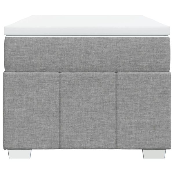 vidaXL kontinentalseng med madras 90x190 cm stof lysegr&aring;
