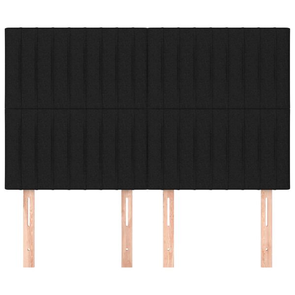 vidaXL sengegavl sort 144x5x118/128 cm stof