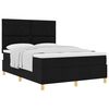 vidaXL Box spring seng med hovedg&aelig;rde Sort 140 x 190 cm Stof