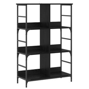 vidaXL Bogreol 4 niveauer 78,5 x 33 x 117,5 cm metal PB Sort eg