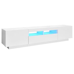 vidaXL tv-skab med LED-lys 180x35x40 cm hvid