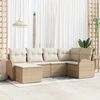 vidaXL Havesofa S&aelig;t 6 pcs Beige polyrattan
