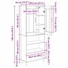 vidaXL Highboard Artisan Egetr&aelig; 69,5 x 34 x 180 cm Ingeni&oslash;rtr&aelig; og glas