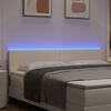 vidaXL LED sengegavl med LED -strimmellys Creme 180 cm Polyester