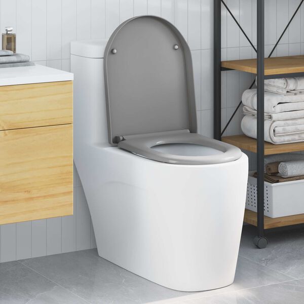 vidaXL Toilet s&aelig;de Gr&aring; 46,2 x 36 x 4,3 cm Duroplast