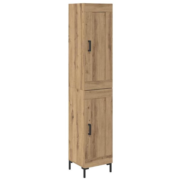 vidaXL Highboard Artisan Egetr&aelig; 34,5 x 34 x 180 cm Konstrueret tr&aelig;