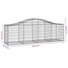vidaXL buede gabionkurve 8 stk. 200x50x60/80 cm galvaniseret jern