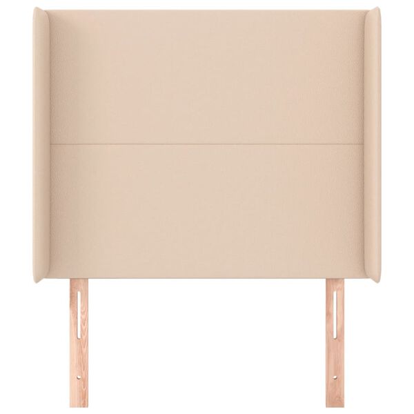 vidaXL sengegavl med kanter 83x16x118/128 cm kunstlæder cappuccino