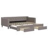 vidaXL daybed med udtr&aelig;k og skuffer 90x200 cm stof gr&aring;brun