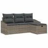 vidaXL Sofa S&aelig;t med pude med opbevaring 4 pcs Gr&aring; polyrattan