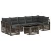 vidaXL Havesofa S&aelig;t 8 stk. Gr&aring; og M&oslash;rkegr&aring; polyrattan
