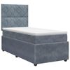 vidaXL Boxmadras med topmadras med hovedg&aelig;rde M&oslash;rkegr&aring; Enkelt Fl&oslash;jl