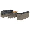vidaXL Havesofa S&aelig;t med pude 11 pcs Gr&aring; polyrattan