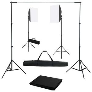 vidaXL fotostudies&aelig;t med softbox-lamper og baggrund