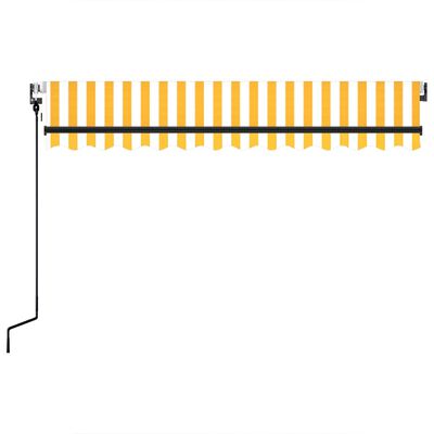 vidaXL markise 350x250 cm automatisk betjening gul og hvid