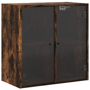 vidaXL skab med glasl&aring;ger 68x37x68,5 cm r&oslash;get egetr&aelig;sfarve