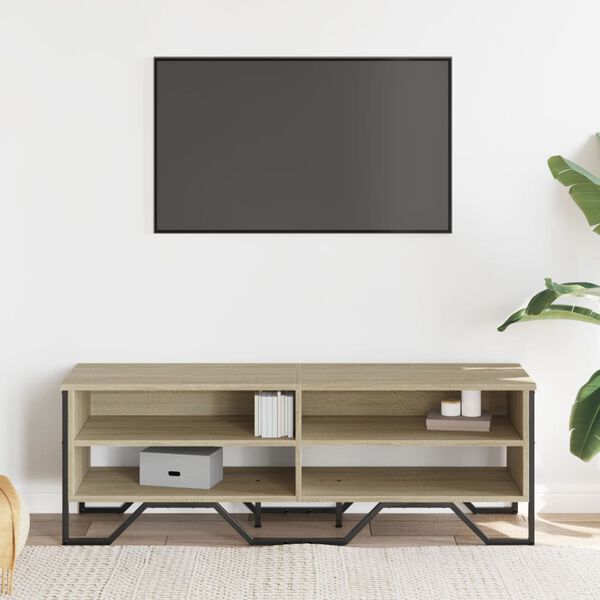 vidaXL tv-bord 122x34x41 cm konstrueret tr&aelig; sonoma-eg