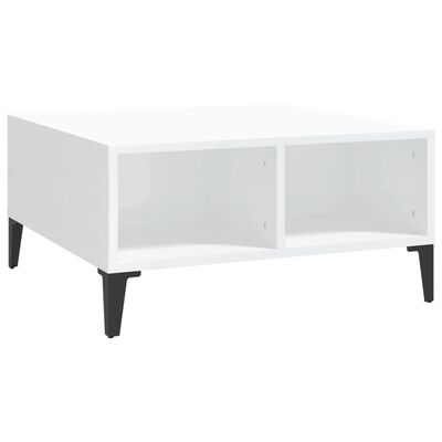 vidaXL sofabord 60x60x30 cm spånplade hvid højglans