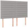 vidaXL sengegavl lysegr&aring; 144x5x118/128 cm stof