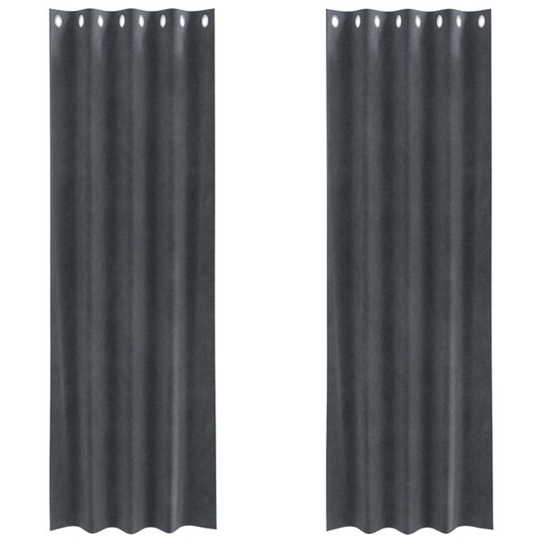 vidaXL M&oslash;rkl&aelig;gningsgardiner 2 pcs Lysegr&aring; 140 x 225 cm Fl&oslash;jl