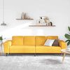 vidaXL Sofa med pude Lys Gul 250 x 77 x 76 cm Velourstof