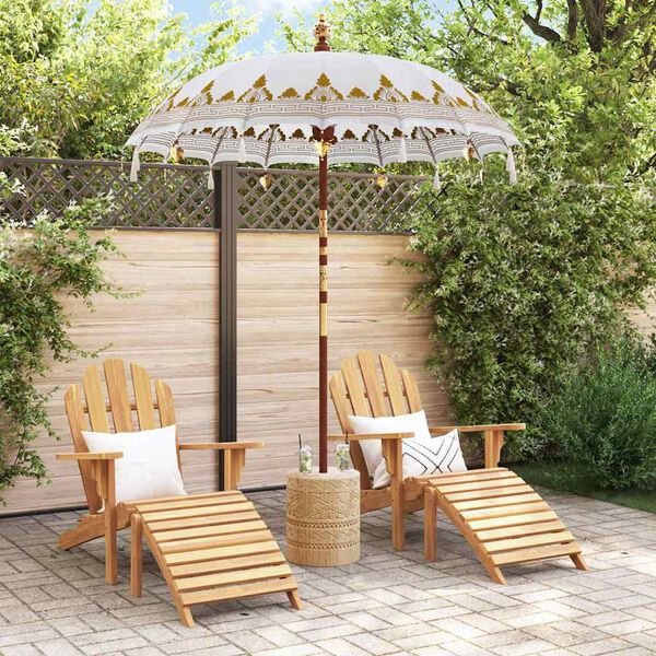 vidaXL Balinesisk Parasol Creme 185 x 185 x 260 cm