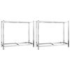 vidaXL d&aelig;kreoler 2 stk. med 2 hylder 110x40x110 cm st&aring;l s&oslash;lvfarvet