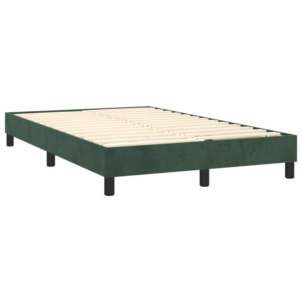 vidaXL Boxspring sengeramme M&oslash;rkegr&oslash;n 120x200 cm Fl&oslash;jl