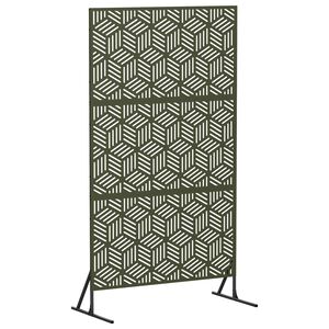 vidaXL Privatlivssk&aelig;rm 100 x 50 x 180 cm St&aring;l Olivengr&oslash;n