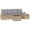 vidaXL Havesofa S&aelig;t 6 stk. Beige polyrattan
