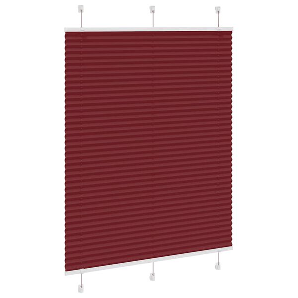 vidaXL Plisségardin Bordeauxrød 105x100cm Stofbredde 104,4cm Polyester