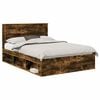 vidaXL Sengestel med hovedg&aelig;rde R&oslash;get eg 140 x 190 cm Massiv fyrretr&aelig;