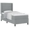 vidaXL Box spring seng med pude Lysegr&aring; 200 x 90 cm Stof
