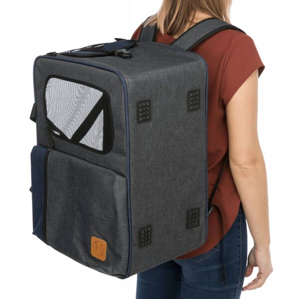 TRIXIE 2-i-1 k&aelig;ledyrsrygs&aelig;k Tara gr&aring; og bl&aring;