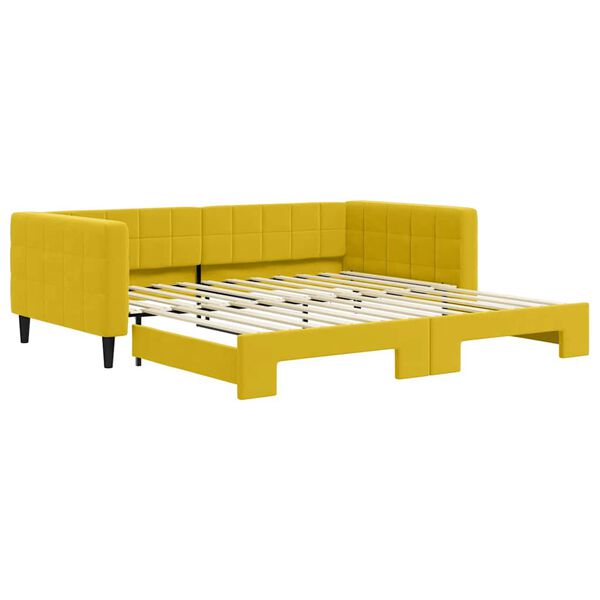 vidaXL daybed med udtr&aelig;k 100x200 cm velour gul