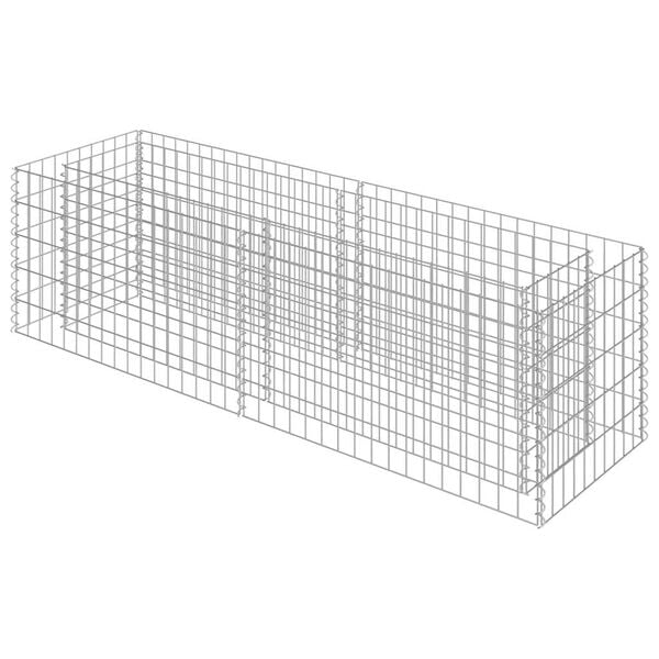 vidaXL gabion-h&oslash;jbed 180x50x50 cm galvaniseret st&aring;l