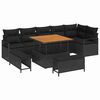 vidaXL Havesofa S&aelig;t med pude 9 pcs Sort Poly rattan