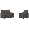 vidaXL Sofa S&aelig;t 2 pcs M&oslash;rkegr&aring; Stof