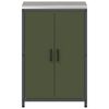 vidaXL K&oslash;kkenopbevaring med hylde Oliven gr&oslash;n 60 x 50 x 92 cm St&aring;l