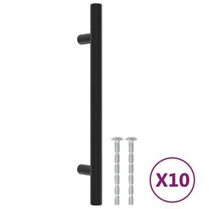 vidaXL skabsh&aring;ndtag 10 stk. 128 mm rustfrit st&aring;l sort