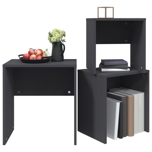 vidaXL indskudsborde 3 stk. konstrueret træ grå