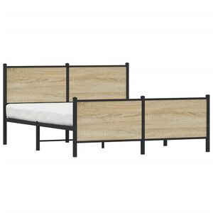 vidaXL sengeramme uden madras 140x190 cm metal sonoma-eg