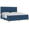 vidaXL Box spring seng med hovedg&aelig;rde Bl&aring; 200 x 200 cm Stof