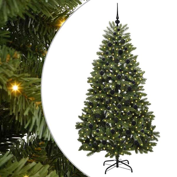 vidaXL Kunstigt juletr&aelig; med 300 LED'er Gr&oslash;n 210 cm PVC og metal
