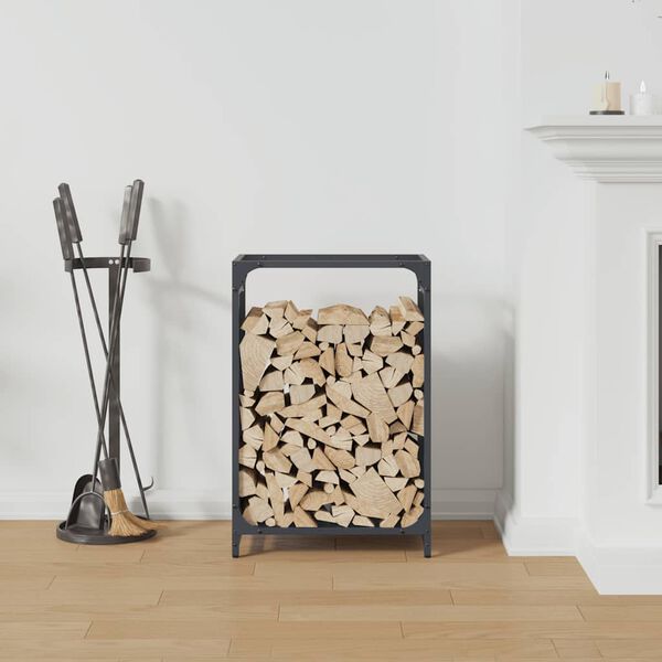 vidaXL brændestativ 44x28x65 cm koldvalset stål antracitgrå